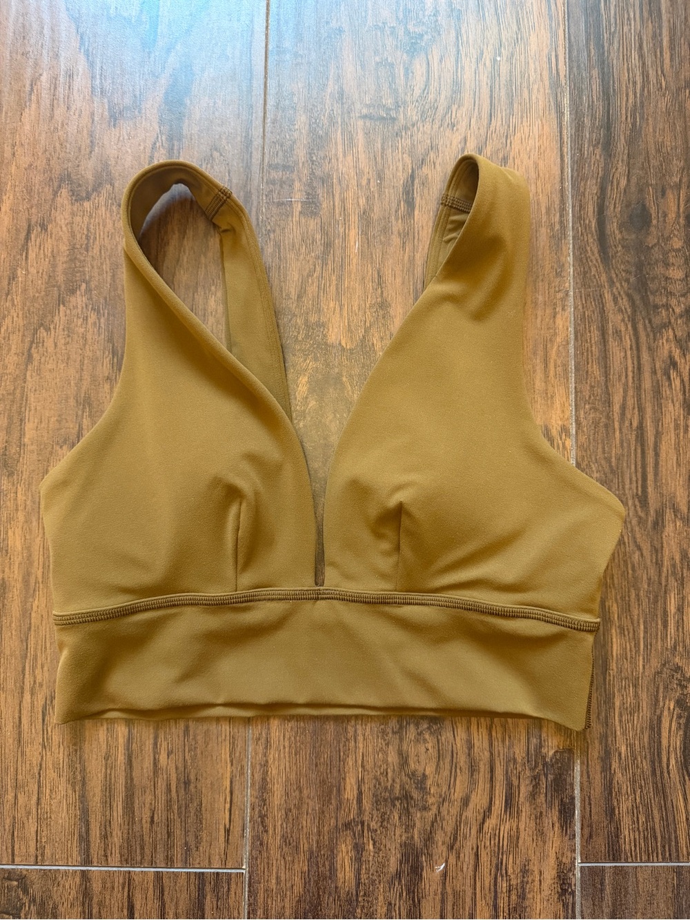 Vuori Deep V Sports Bralette in Mustard